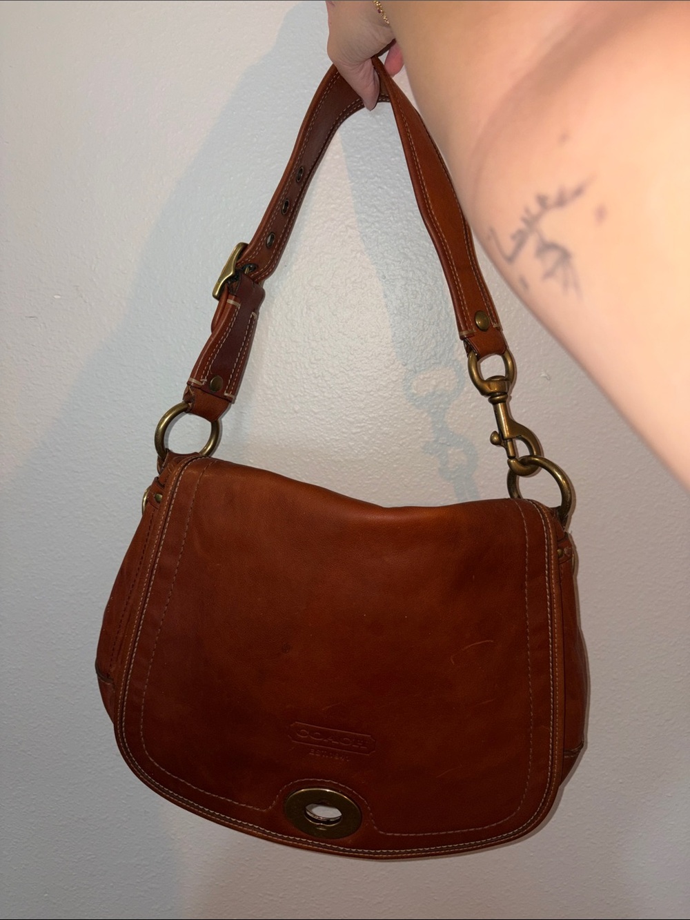 Coach 65th Anniversary Legacy Ali Flap Shoulder Bag Whiskey Vachetta 11134 - Picture 8 of 9